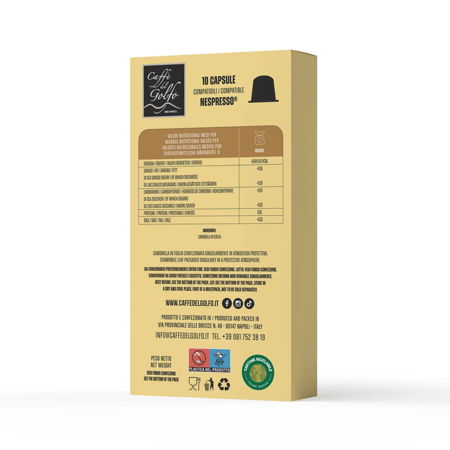 Capsule Infusi e Tisane (Compatibili Nespresso®) - Camomilla in Foglia