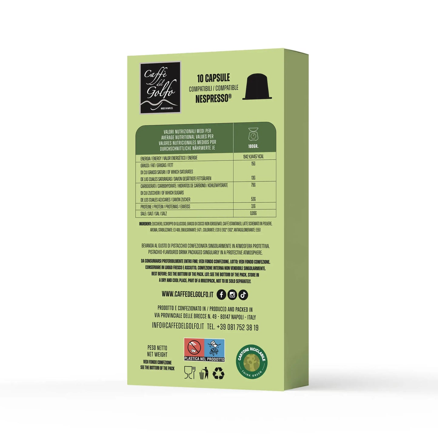Capsule Solubili (Compatibili Nespresso®) - Miscela Pistacchio