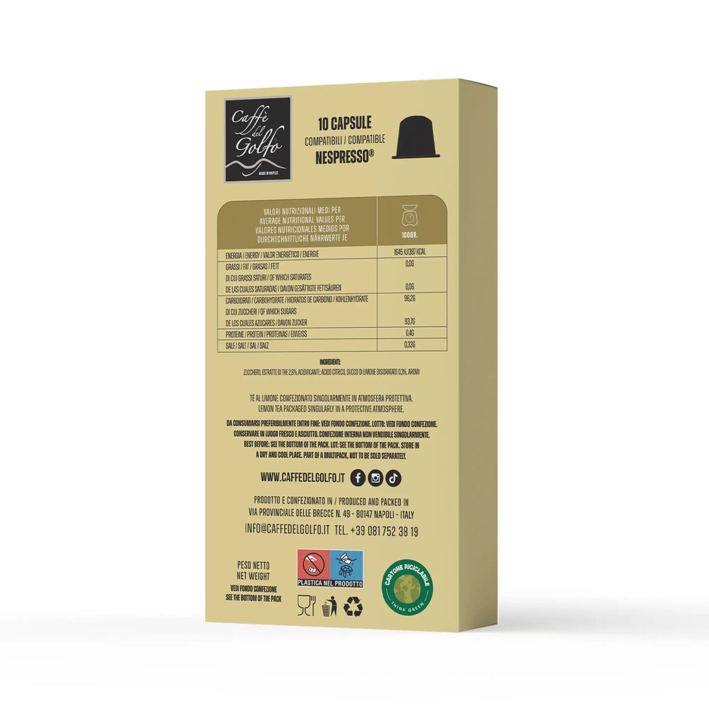 Capsule Infusi e Tisane (Compatibili Nespresso®) - Thè al Limone