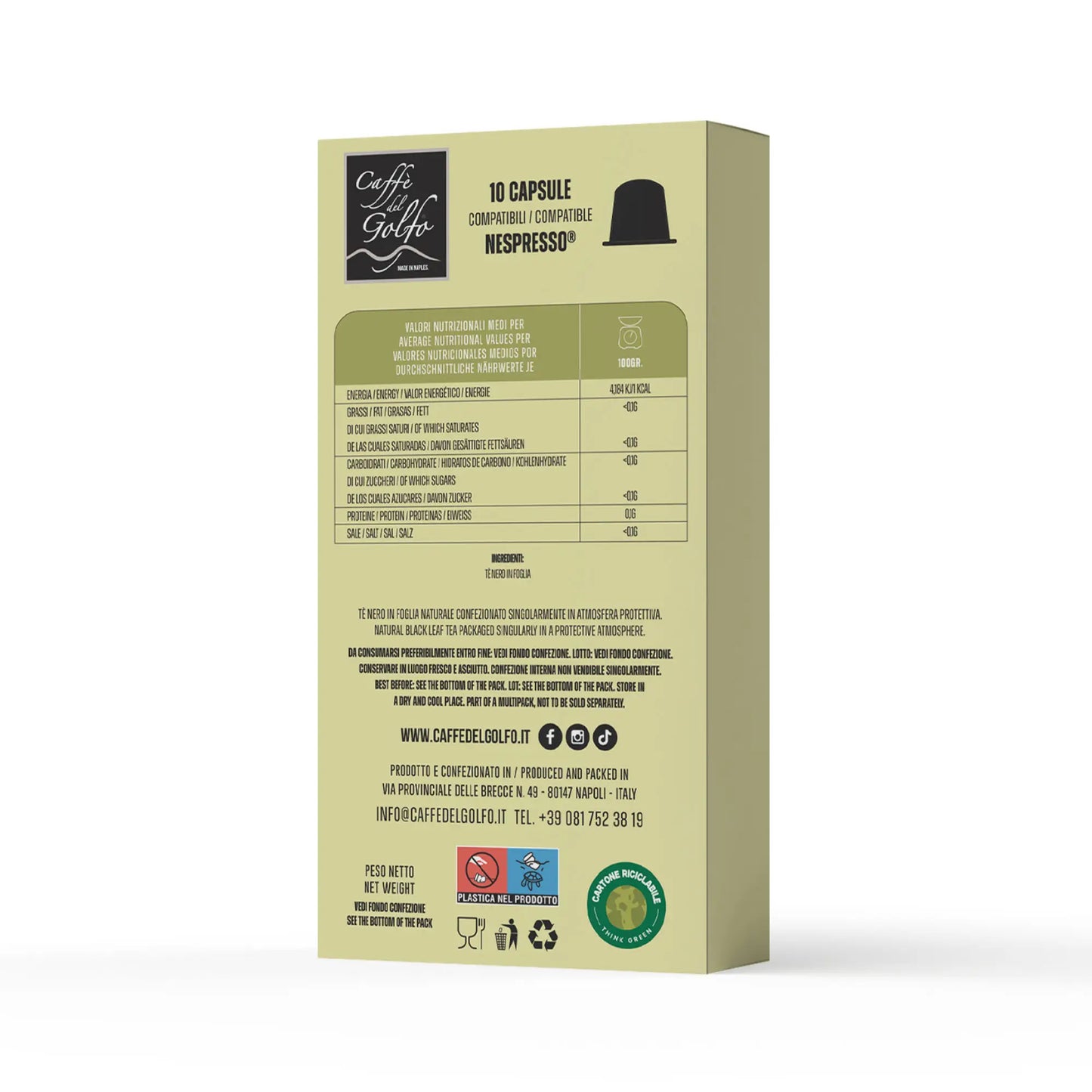 Capsule Infusi e Tisane (Compatibili Nespresso®) - Thè Nero in Foglia